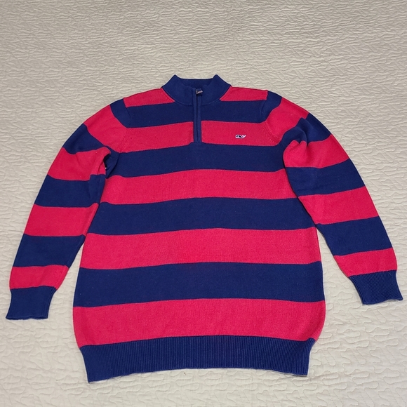 Vineyard Vines 1/4 zip striped logo sweater size XL - Picture 1 of 4